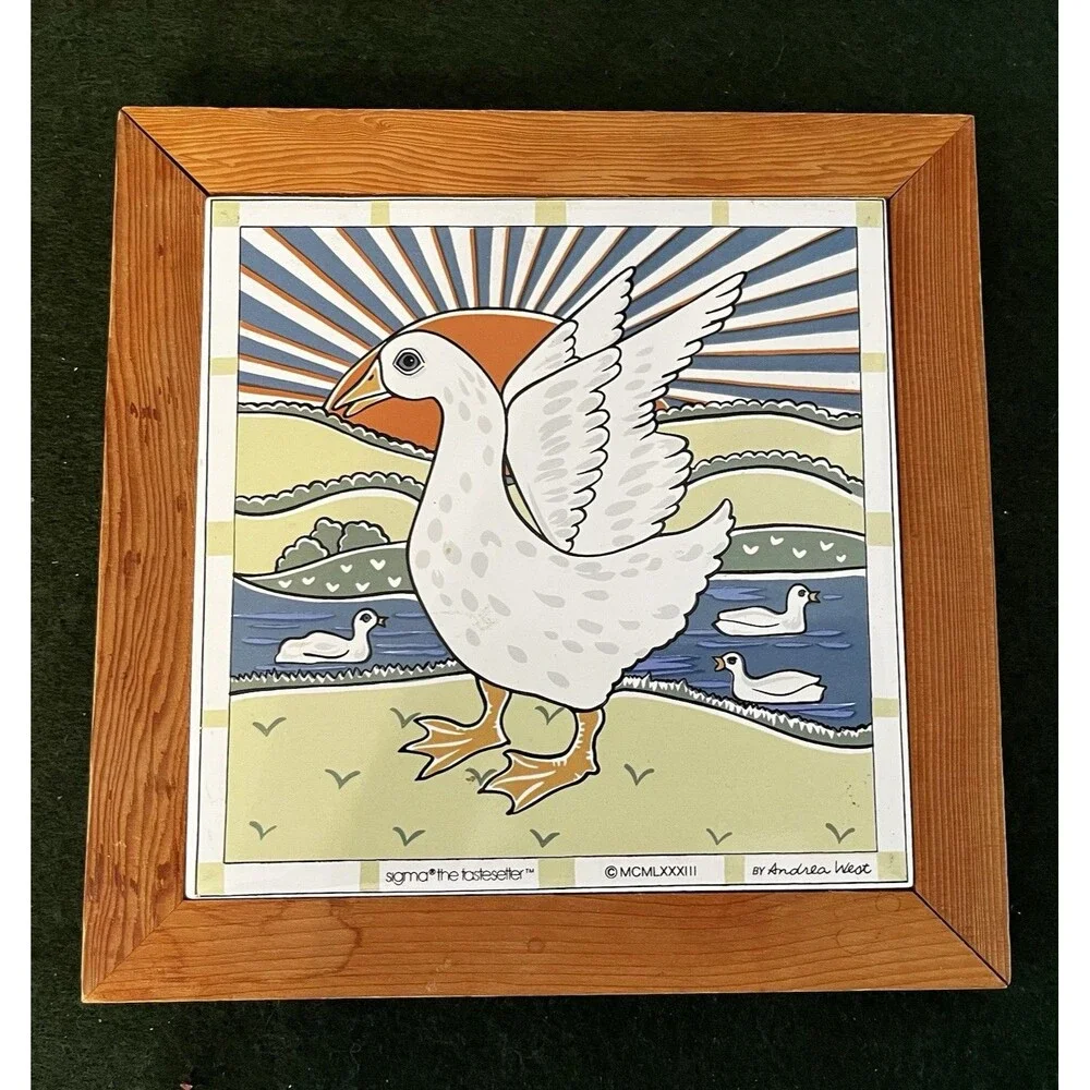 1983 Goose Wall Decor Tile Trivet Sigma The Tastesetter By: Andrea West 7.5